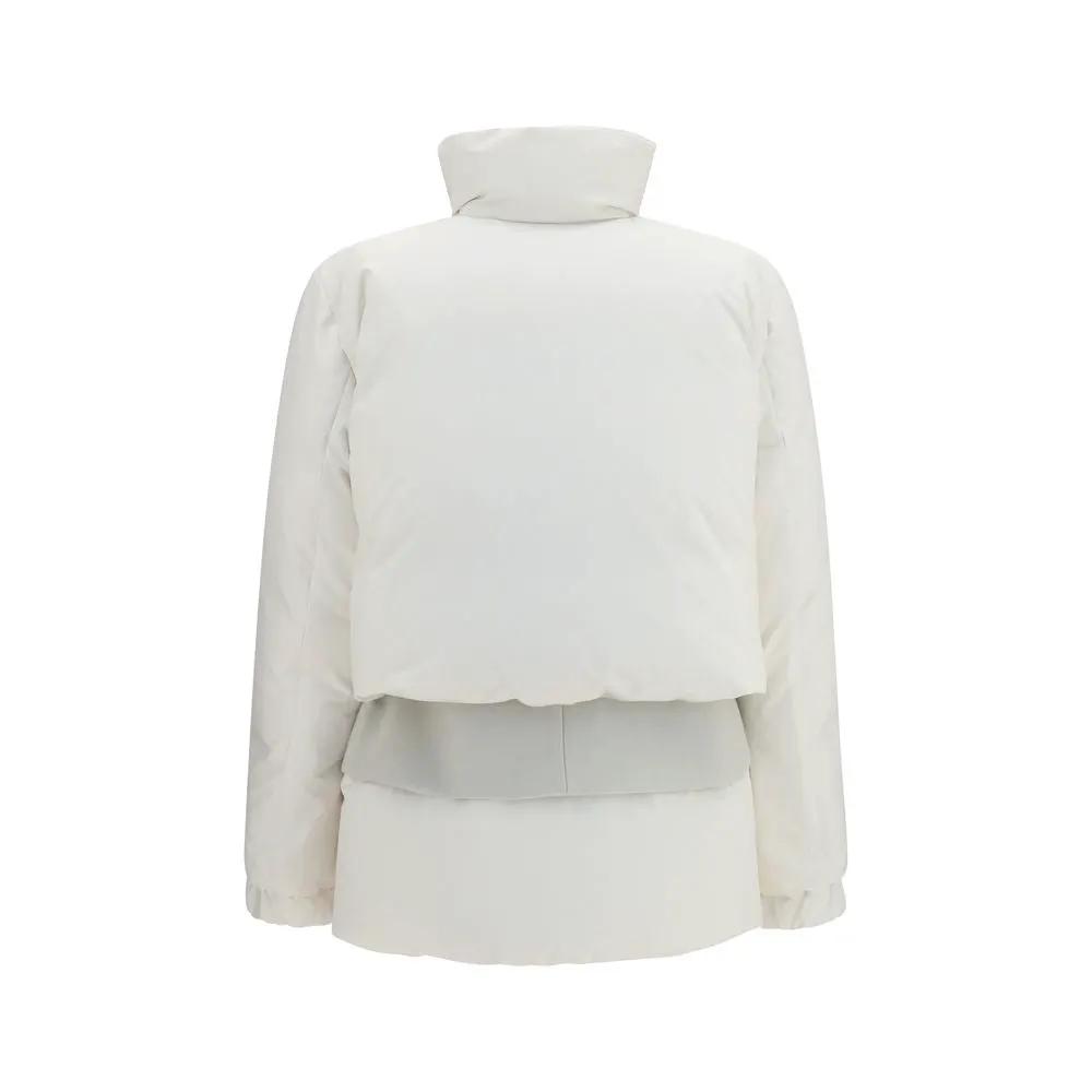 Sacai Sample Sale | Sacai White Polyester Full-Length Jacket - | Designer outlet