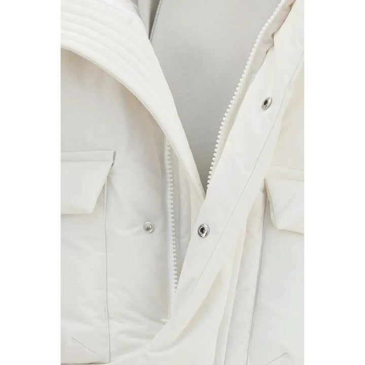 Sacai Sample Sale | Sacai White Polyester Full-Length Jacket - | Designer outlet