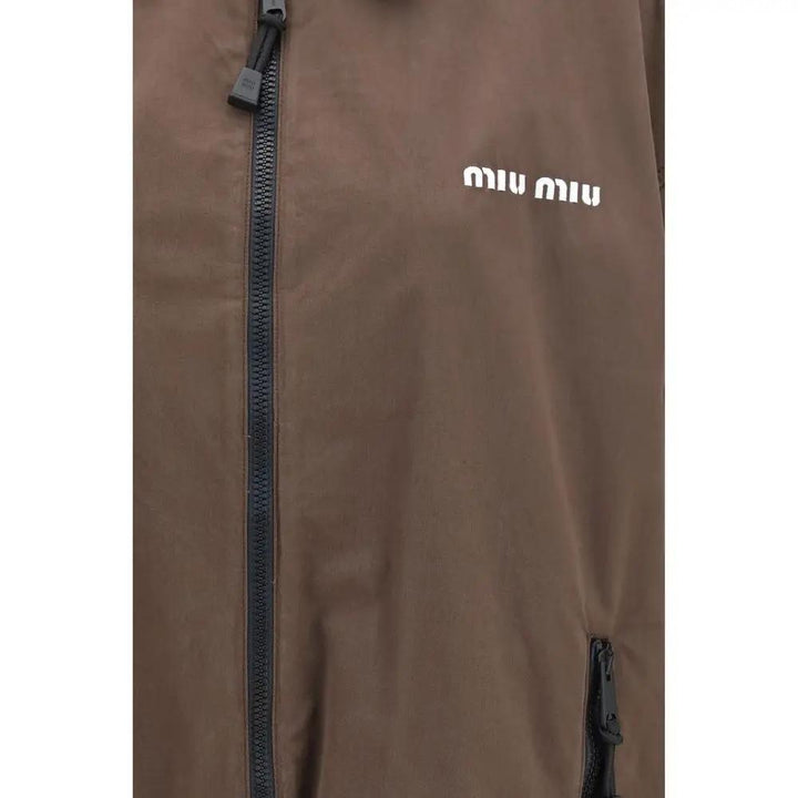 Miu Miu Sample Sale | Miu Miu Brown Cotton Full-Length Jacket - | Designer outlet