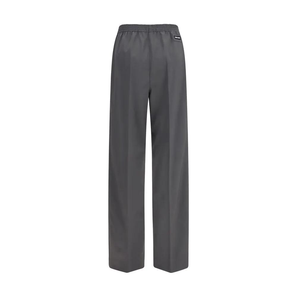 Miu Miu Sample Sale | Miu Miu Gray Wool Oves Aries Casual Pants - | Designer outlet