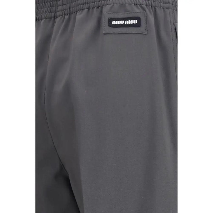 Miu Miu Sample Sale | Miu Miu Gray Wool Oves Aries Casual Pants - | Designer outlet