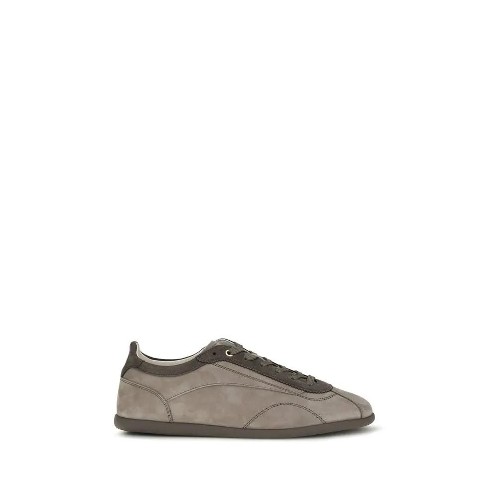 Brunello Cucinelli Sample Sale | Brunello Cucinelli Gray Calf Leather Bos Taurus Sneakers - | Designer outlet