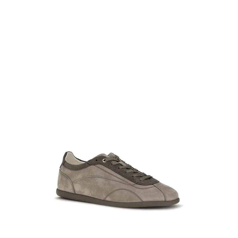 Brunello Cucinelli Sample Sale | Brunello Cucinelli Gray Calf Leather Bos Taurus Sneakers - | Designer outlet