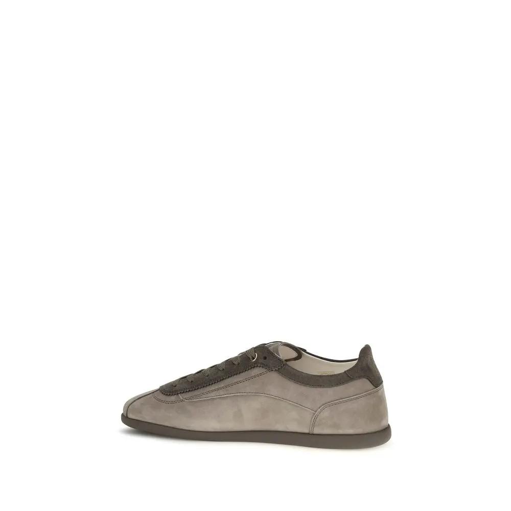 Brunello Cucinelli Sample Sale | Brunello Cucinelli Gray Calf Leather Bos Taurus Sneakers - | Designer outlet