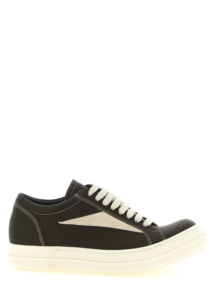 Rick Owens Sample Sale | Rick Owens Brown Lamb Leather Low Top Sneakers - | Designer outlet