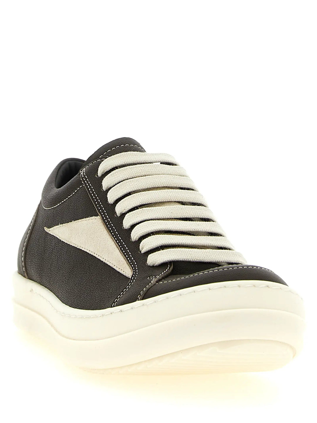 Rick Owens Sample Sale | Rick Owens Brown Lamb Leather Low Top Sneakers - | Designer outlet