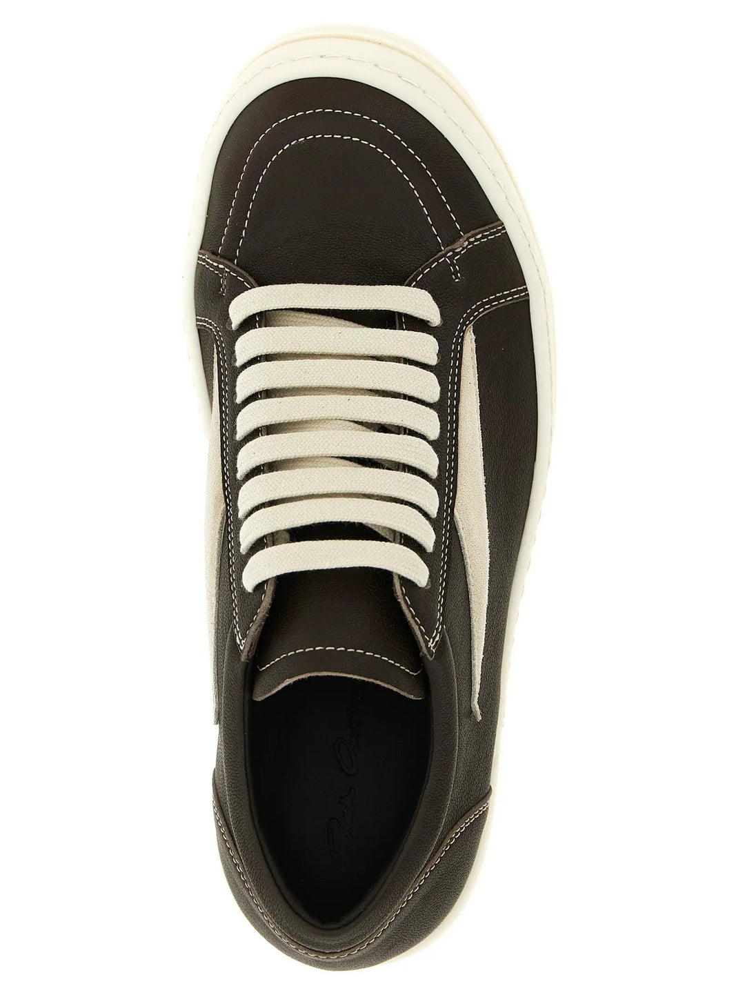 Rick Owens Sample Sale | Rick Owens Brown Lamb Leather Low Top Sneakers - | Designer outlet