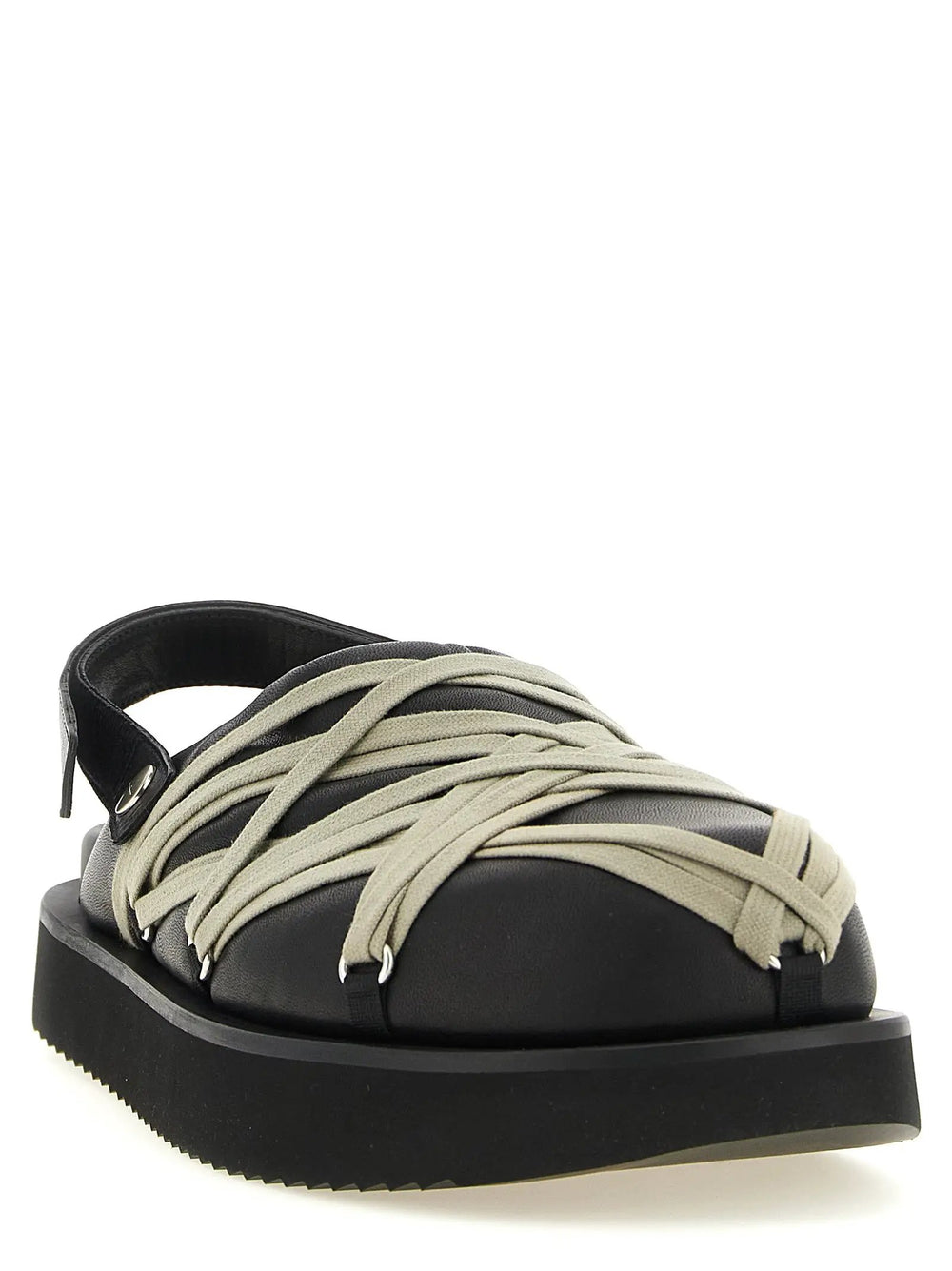 Rick Owens Sample Sale | Rick Owens Black Ramie Mules - | Designer outlet