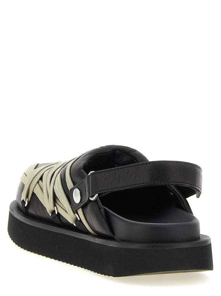 Rick Owens Sample Sale | Rick Owens Black Ramie Mules - | Designer outlet