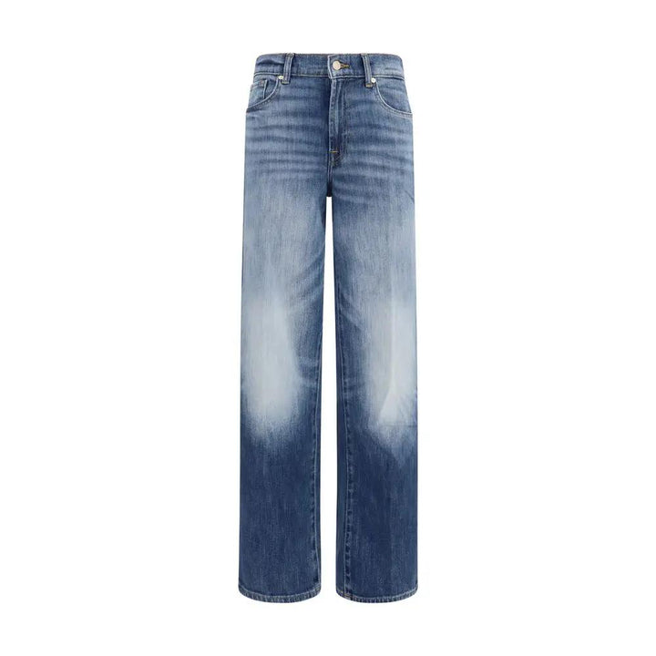 7FOR Sample Sale | 7FOR Blue Cotton Straight-Leg Jeans - | Designer outlet