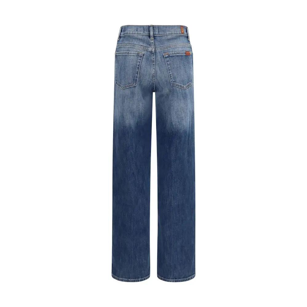 7FOR Sample Sale | 7FOR Blue Cotton Straight-Leg Jeans - | Designer outlet