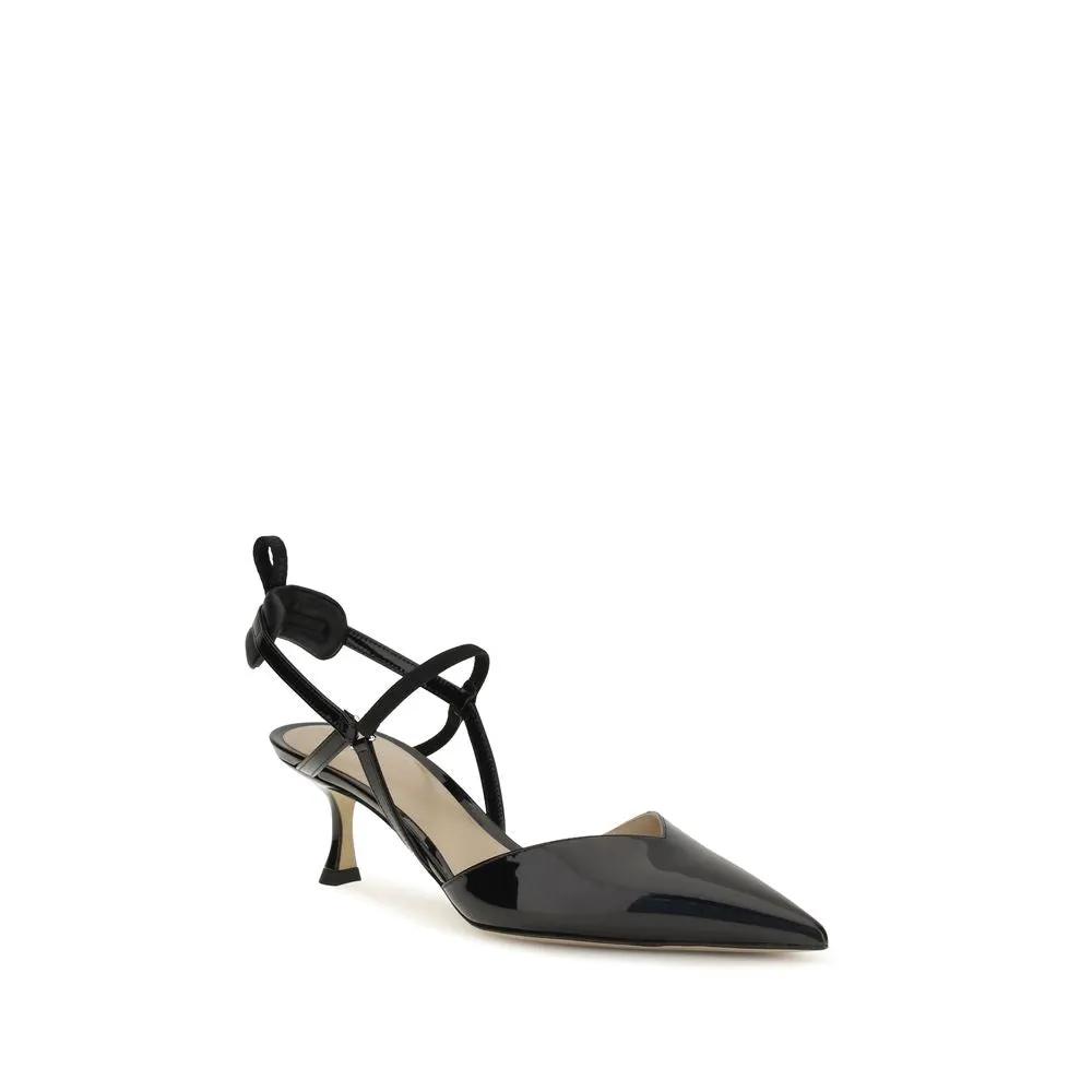 Fendi Sample Sale | Fendi Black Calf Leather Bos Taurus High Heel Pumps - | Designer outlet