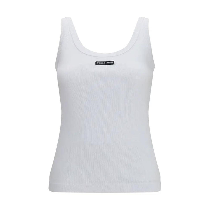 Dolce &amp; Gabbana Sample Sale | Dolce &amp; Gabbana White Cotton Tank Tops - | Designer outlet