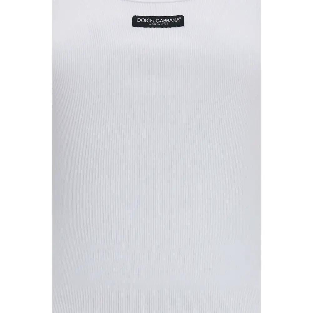 Dolce &amp; Gabbana Sample Sale | Dolce &amp; Gabbana White Cotton Tank Tops - | Designer outlet