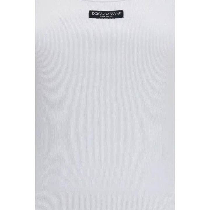 Dolce &amp; Gabbana Sample Sale | Dolce &amp; Gabbana White Cotton Tank Tops - | Designer outlet