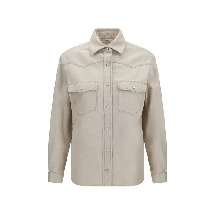 Fendi Sample Sale | Fendi Beige Denim Shirt - | Designer outlet
