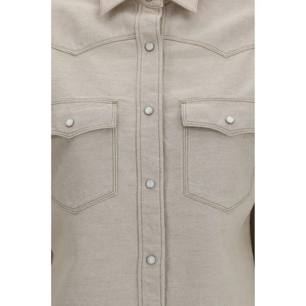 Fendi Sample Sale | Fendi Beige Denim Shirt - | Designer outlet
