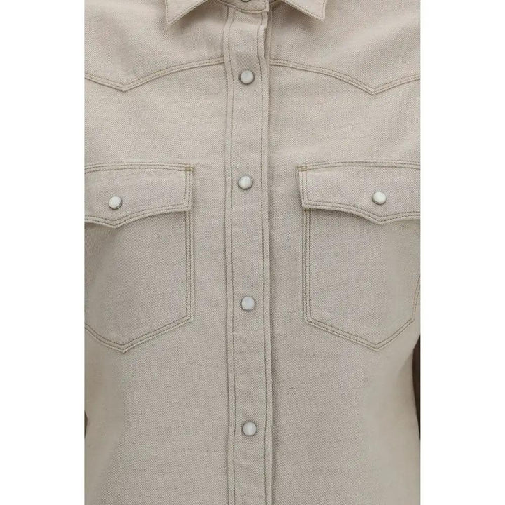 Fendi Sample Sale | Fendi Beige Denim Shirt - | Designer outlet