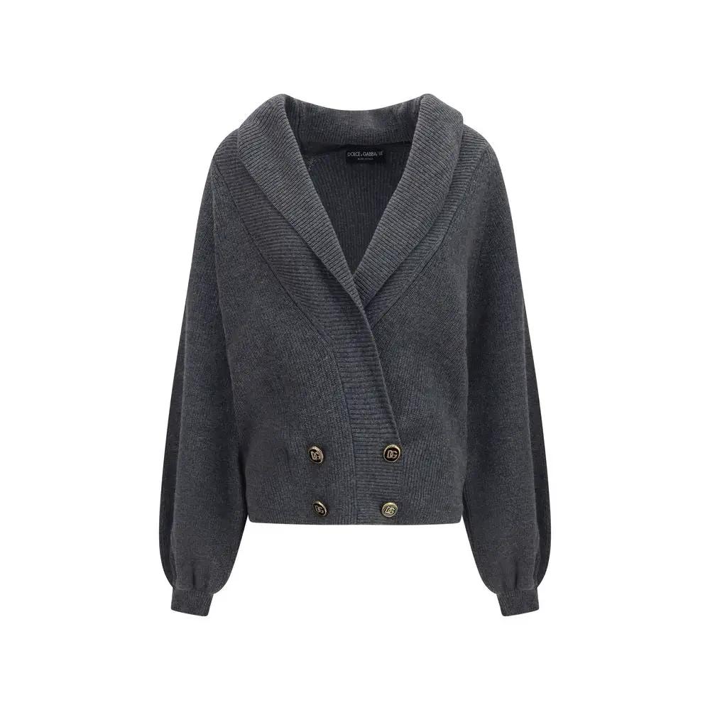 Dolce &amp; Gabbana Sample Sale | Dolce &amp; Gabbana Gray Wool Oves Aries Cardigan - | Designer outlet