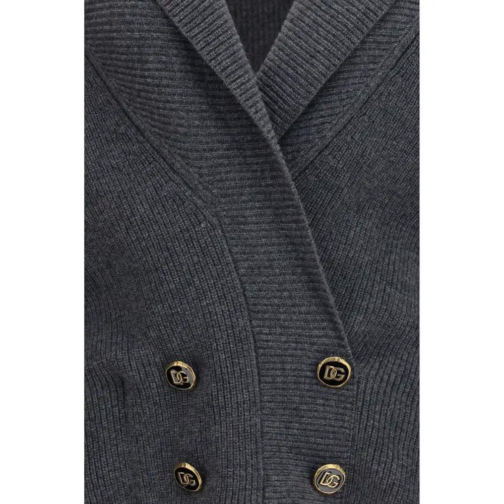Dolce &amp; Gabbana Sample Sale | Dolce &amp; Gabbana Gray Wool Oves Aries Cardigan - | Designer outlet