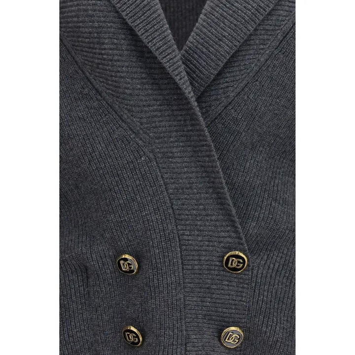 Dolce &amp; Gabbana Sample Sale | Dolce &amp; Gabbana Gray Wool Oves Aries Cardigan - | Designer outlet