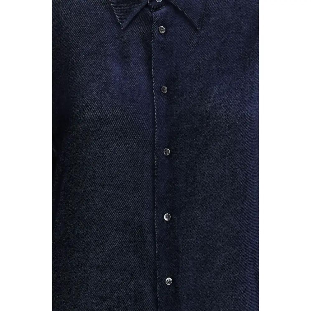 Giorgio Armani Sample Sale | Giorgio Armani Blue Silk Dress Shirt - | Designer outlet