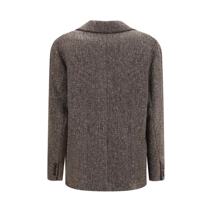 Brunello Cucinelli Sample Sale | Brunello Cucinelli Brown Wool Oves Aries Biker Jacket - | Designer outlet