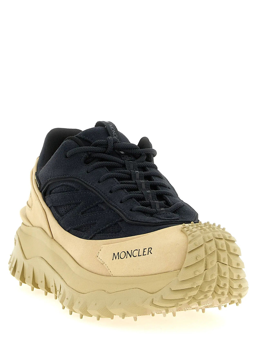Moncler Sample Sale | Moncler Blue Leather Athletic Sneakers - | Designer outlet