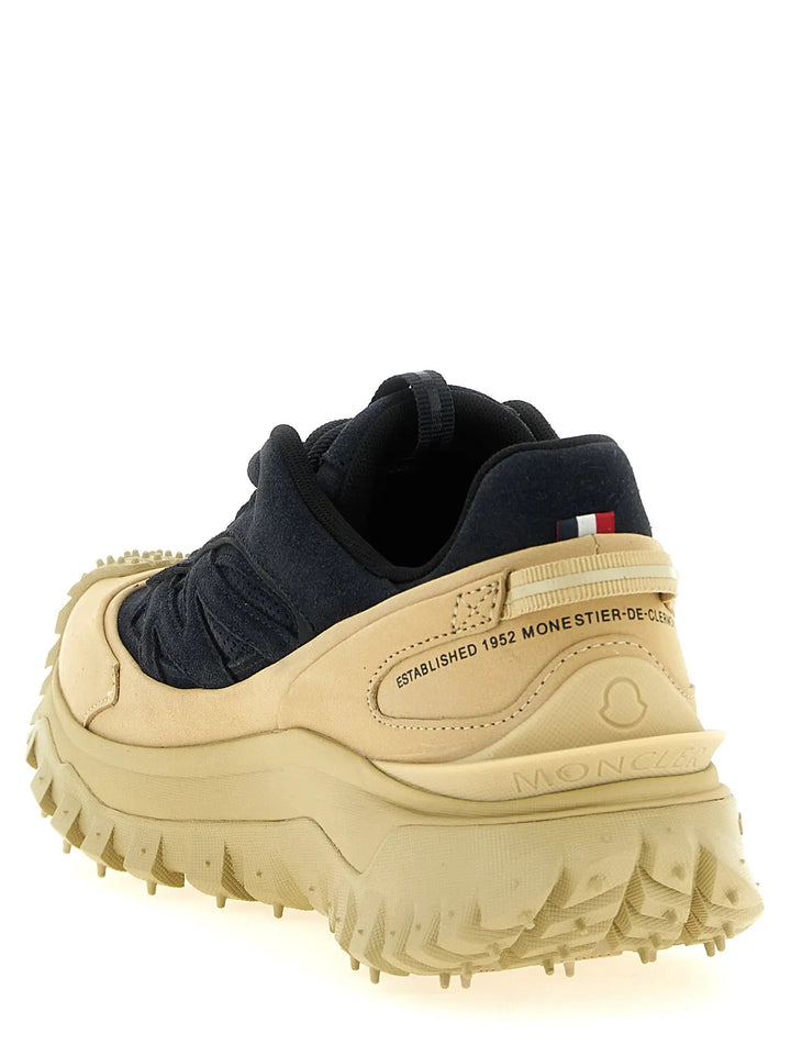 Moncler Sample Sale | Moncler Blue Leather Athletic Sneakers - | Designer outlet