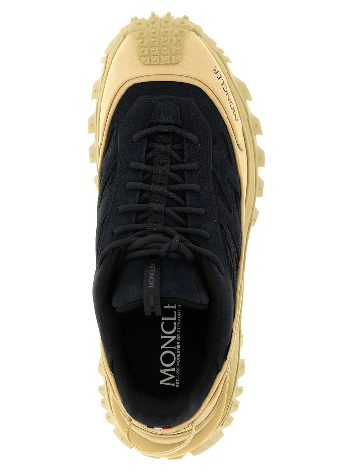 Moncler Sample Sale | Moncler Blue Leather Athletic Sneakers - | Designer outlet