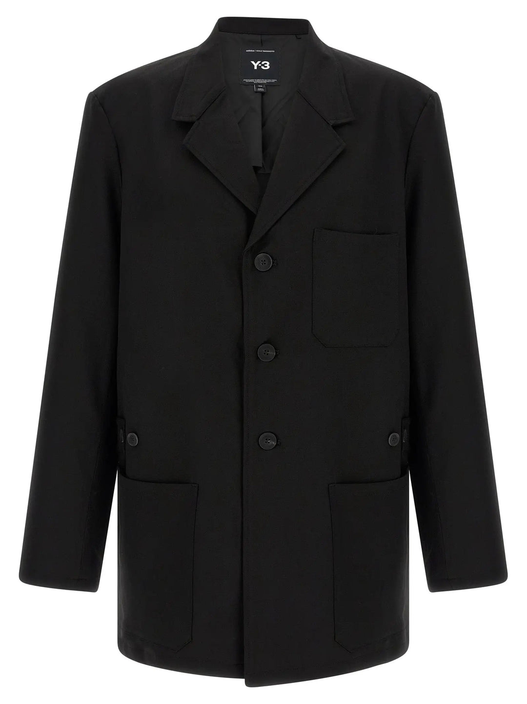 Y-3 Sample Sale | Y-3 Black Wool Full-Length Jacket - | Designer outlet