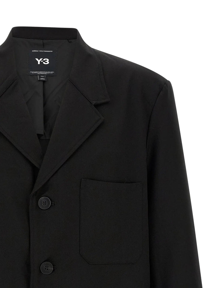 Y-3 Sample Sale | Y-3 Black Wool Full-Length Jacket - | Designer outlet