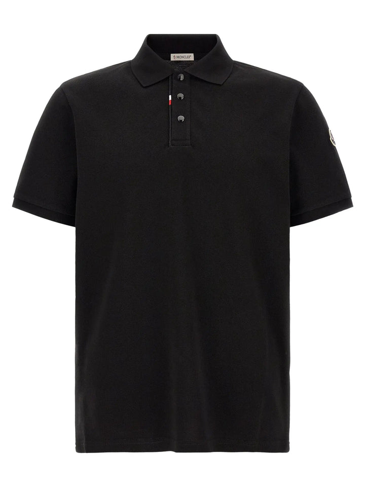 Moncler Sample Sale | Moncler Black Cotton Polo Shirt - | Designer outlet