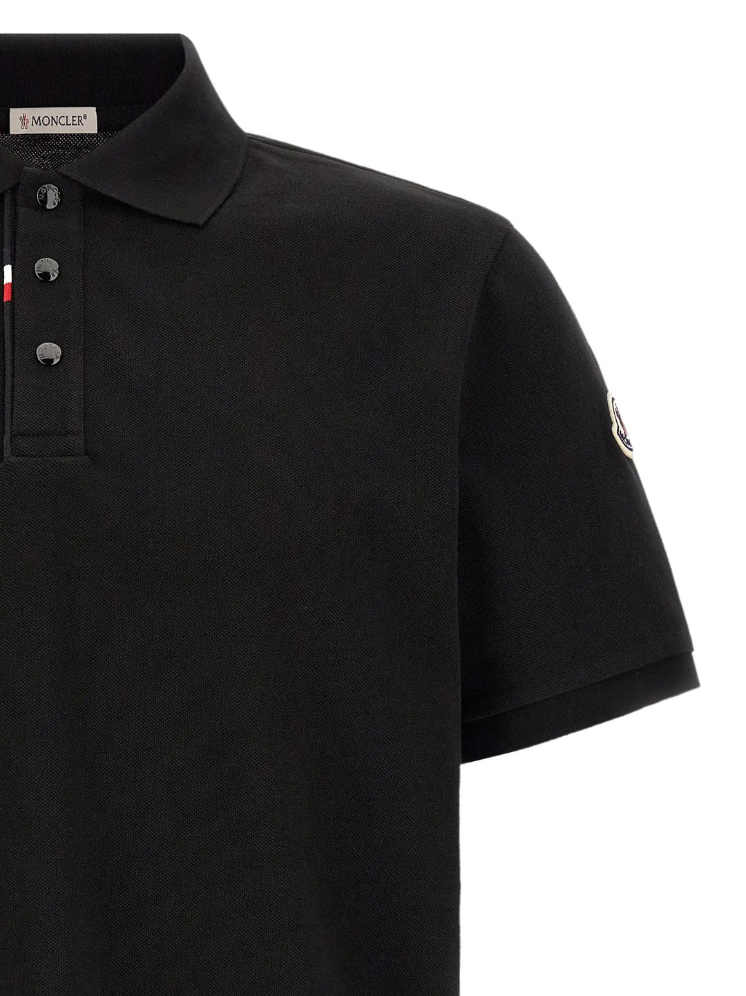 Moncler Sample Sale | Moncler Black Cotton Polo Shirt - | Designer outlet