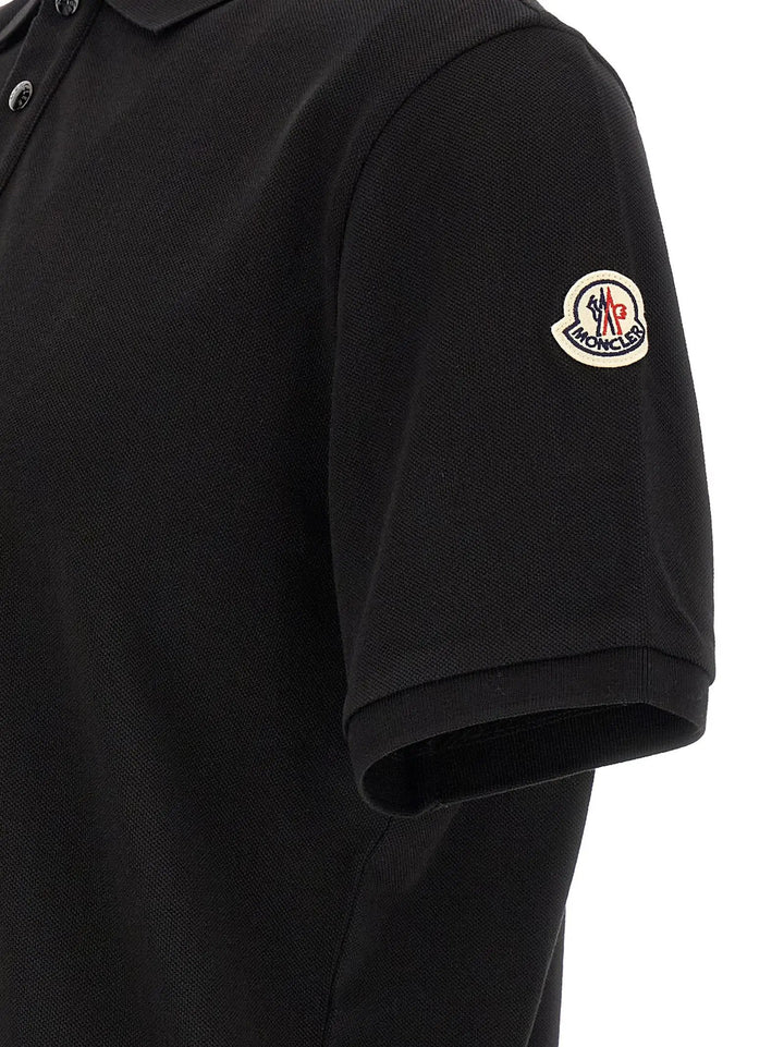 Moncler Sample Sale | Moncler Black Cotton Polo Shirt - | Designer outlet