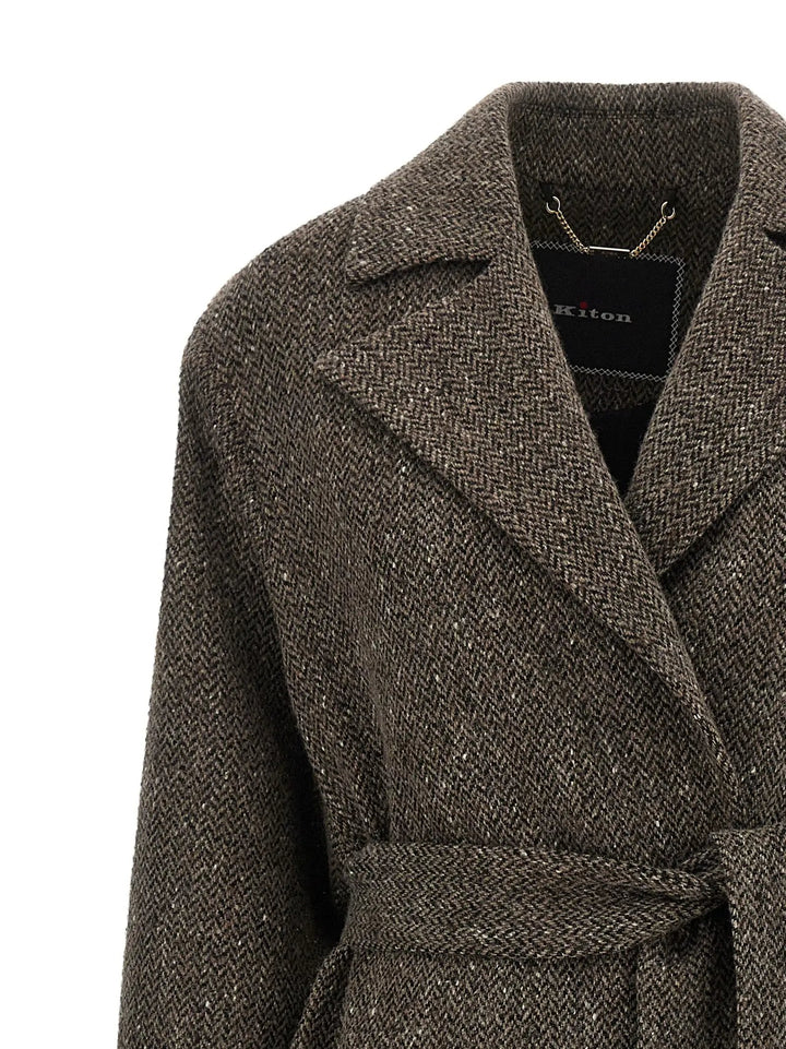 Kiton Sample Sale | Kiton Brown Virgin Wool Coat - | Designer outlet