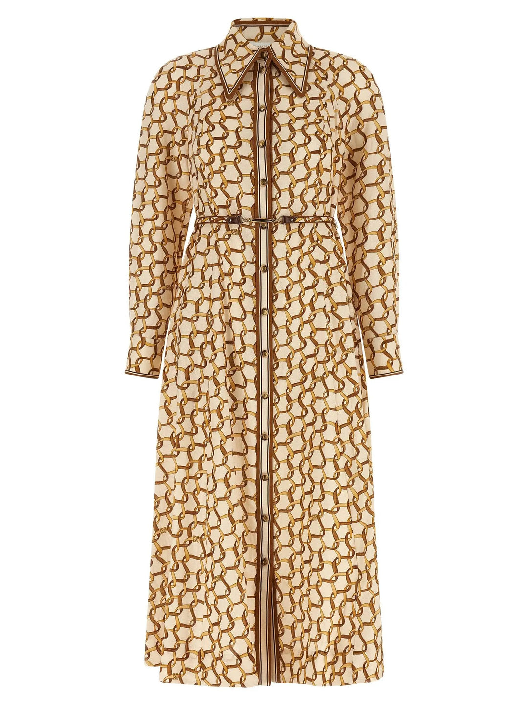 Zimmermann Sample Sale | Zimmermann Beige Linen Midi Dress - | Designer outlet