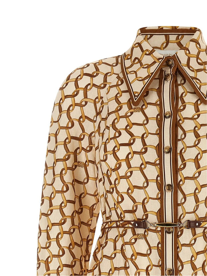 Zimmermann Sample Sale | Zimmermann Beige Linen Midi Dress - | Designer outlet