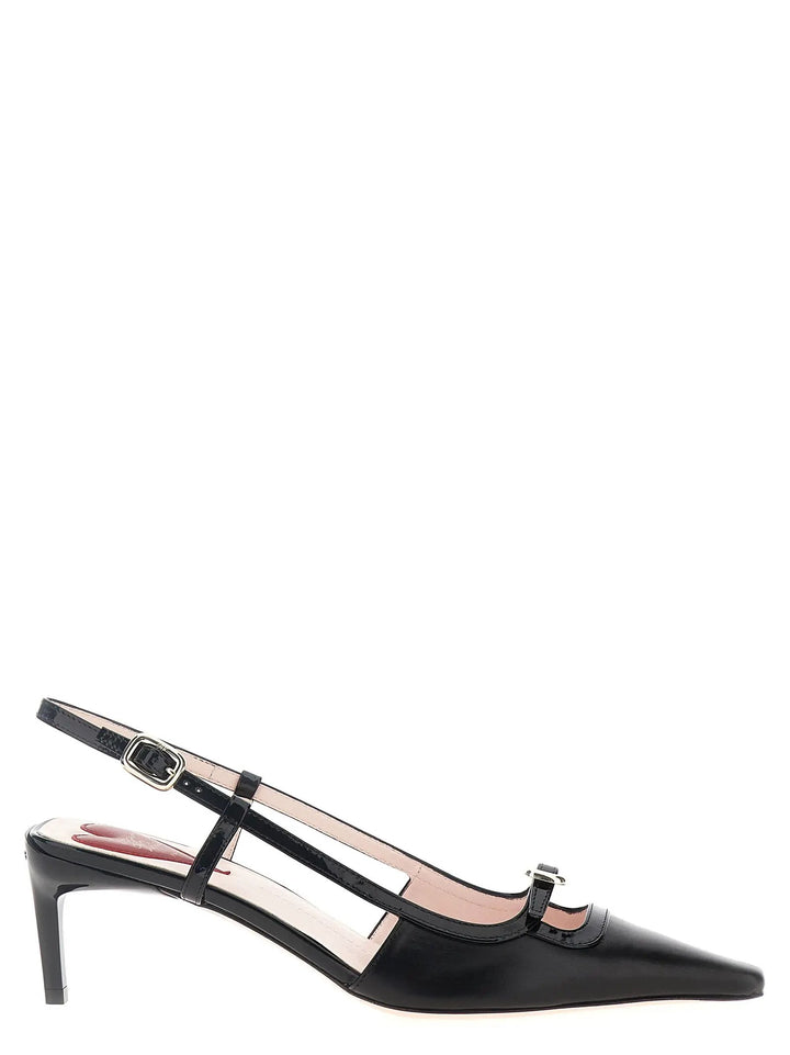 Roger Vivier Sample Sale | Roger Vivier Black Calfskin Mid Heel Pumps - | Designer outlet