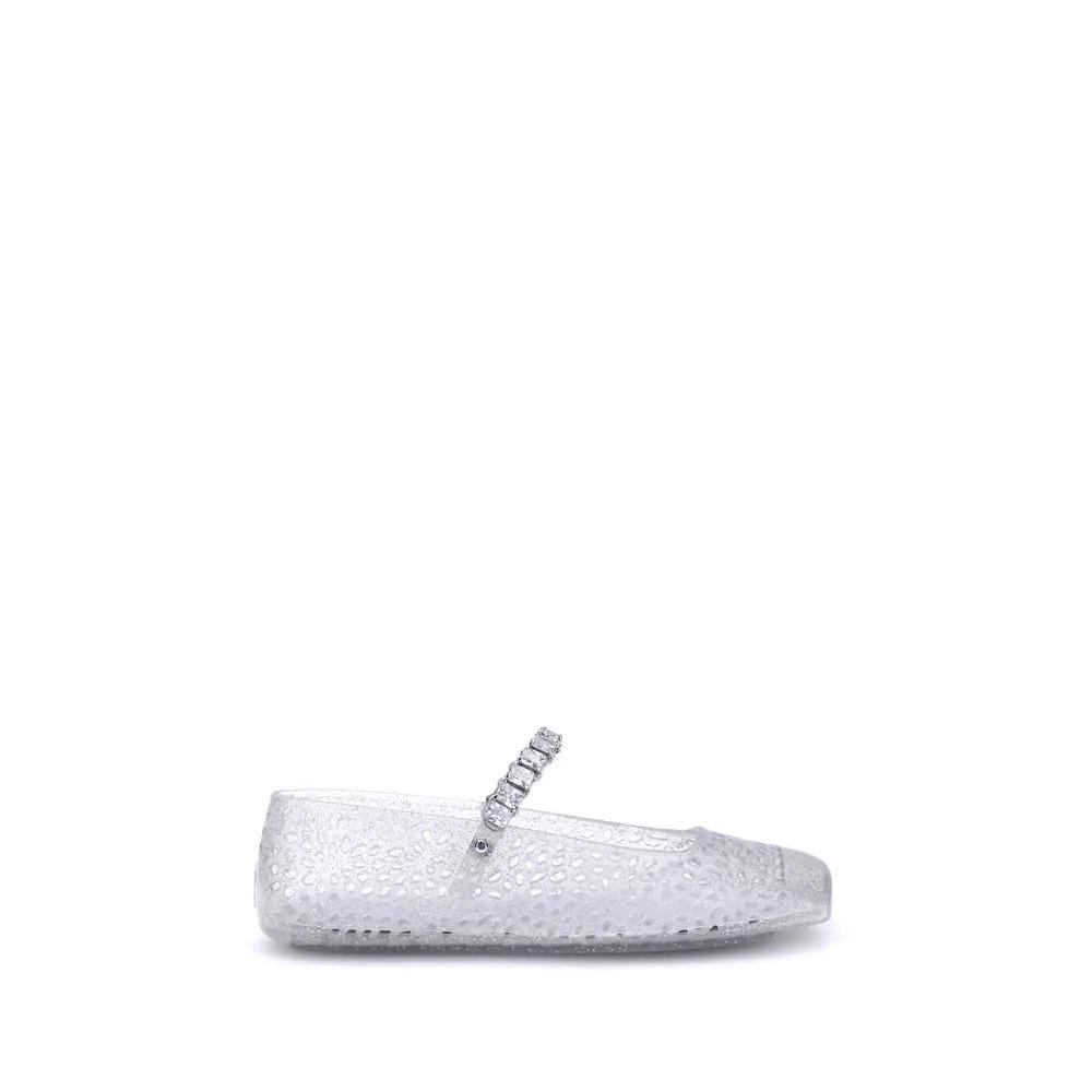 Jimmy Choo Sample Sale | Jimmy Choo White Polyurethane Ballet Flats - | Designer outlet