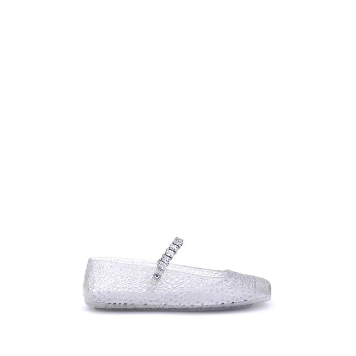Jimmy Choo Sample Sale | Jimmy Choo White Polyurethane Ballet Flats - | Designer outlet
