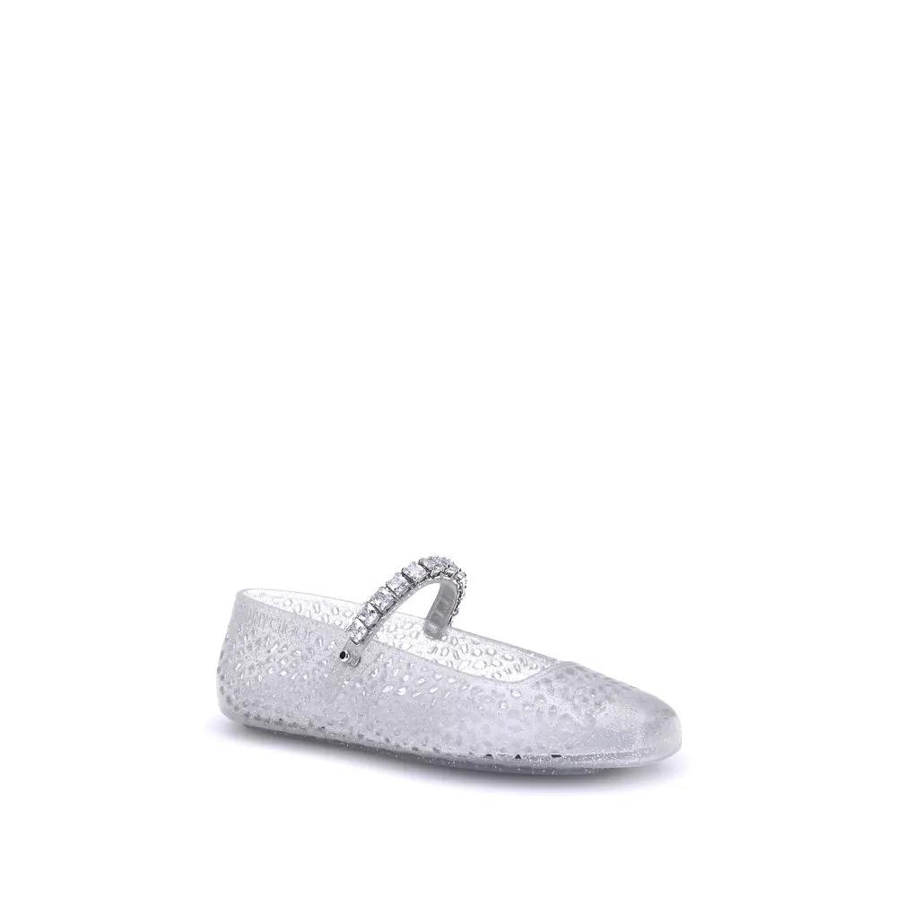 Jimmy Choo Sample Sale | Jimmy Choo White Polyurethane Ballet Flats - | Designer outlet
