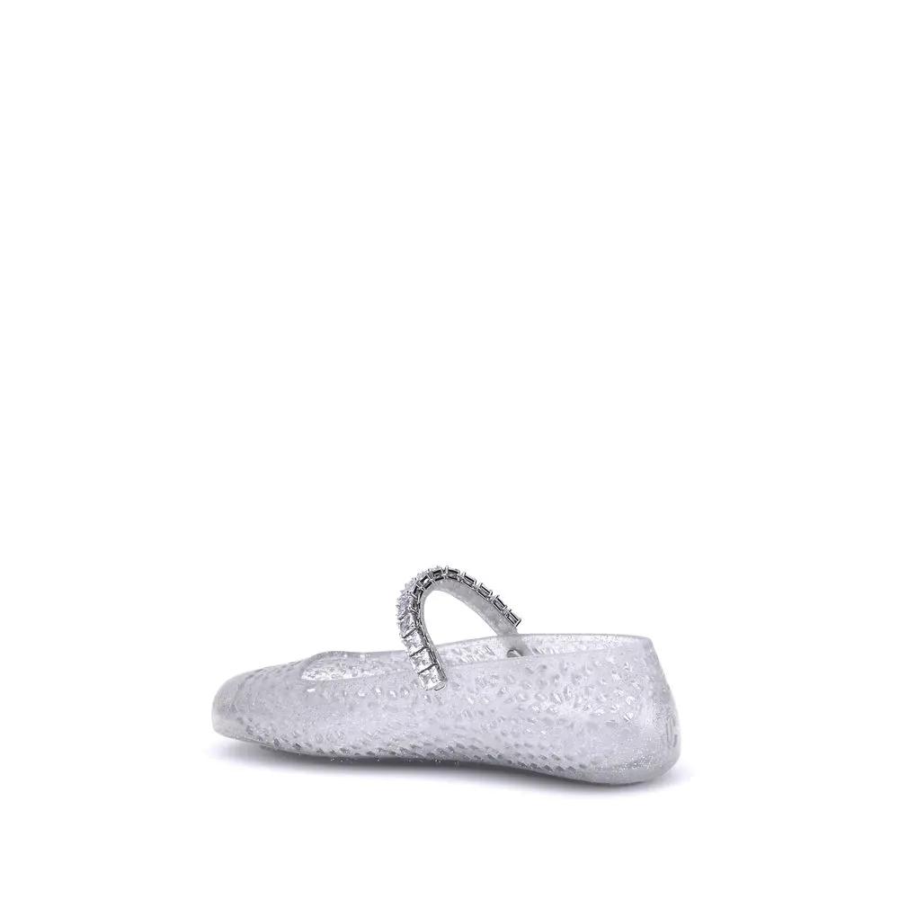 Jimmy Choo Sample Sale | Jimmy Choo White Polyurethane Ballet Flats - | Designer outlet