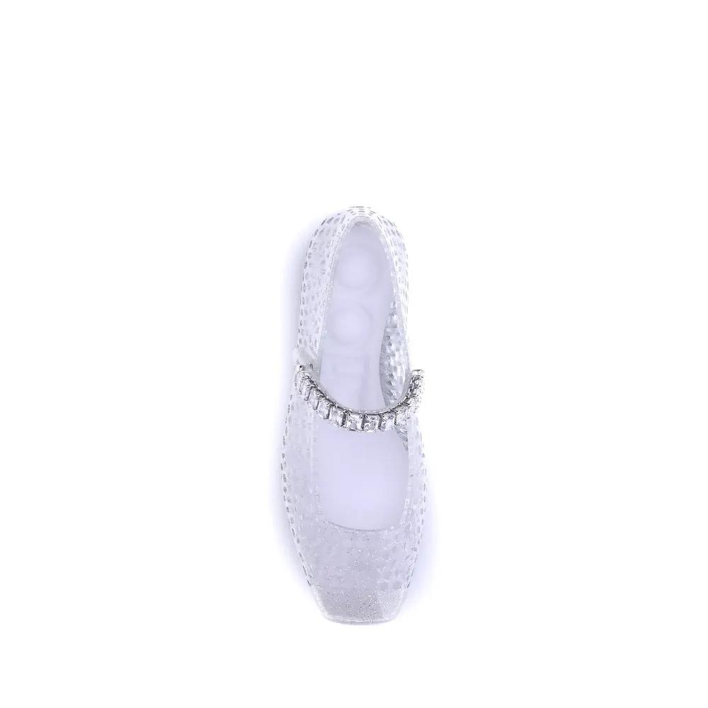 Jimmy Choo Sample Sale | Jimmy Choo White Polyurethane Ballet Flats - | Designer outlet