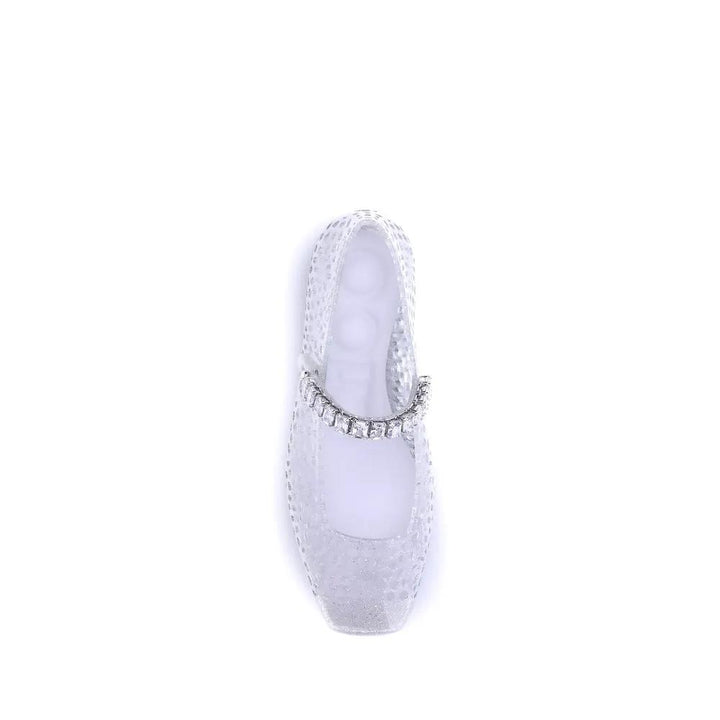 Jimmy Choo Sample Sale | Jimmy Choo White Polyurethane Ballet Flats - | Designer outlet