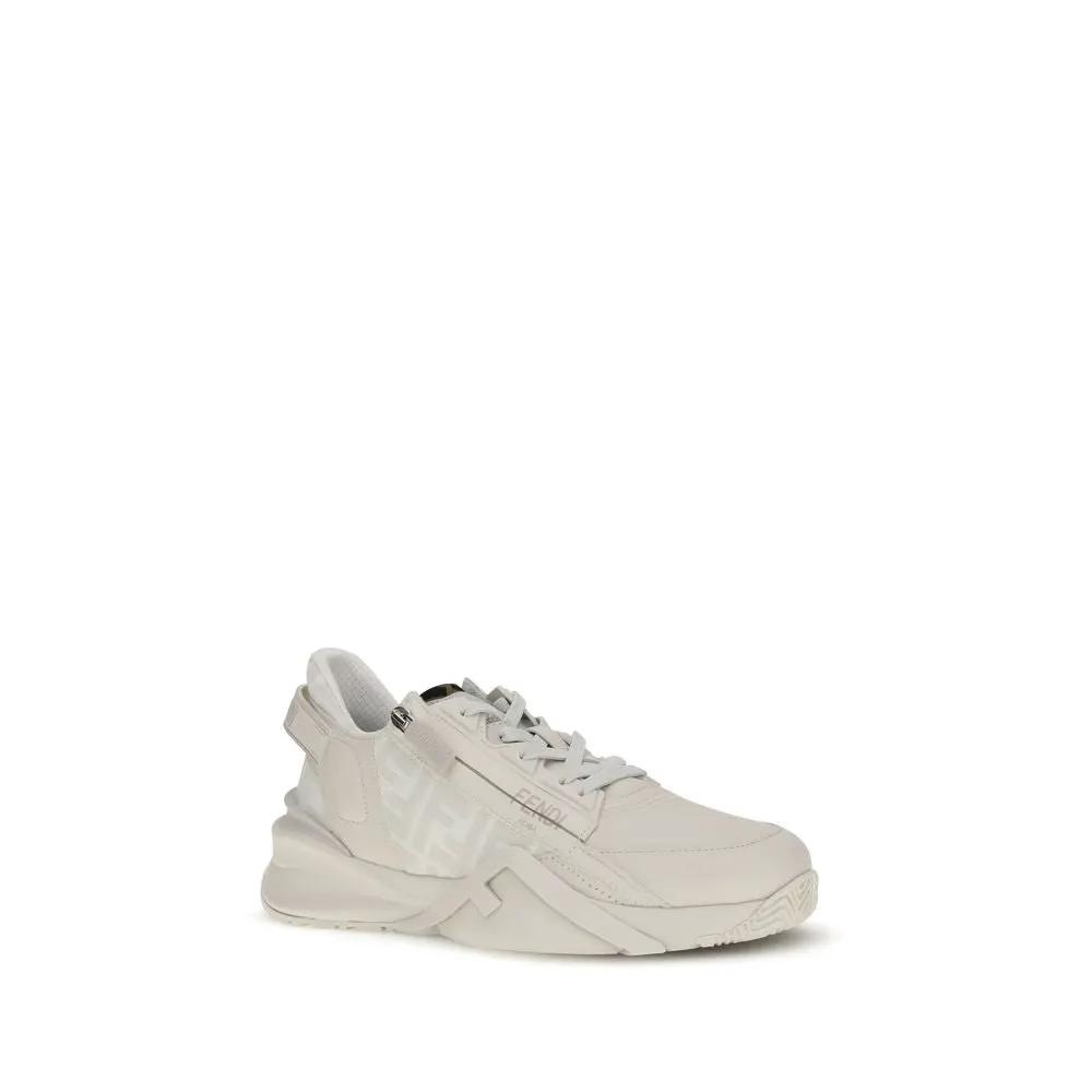 Fendi Sample Sale | Fendi White Calf Leather Bos Taurus Athletic Sneakers - | Designer outlet