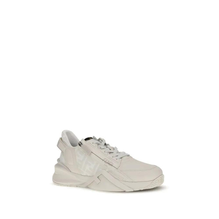 Fendi Sample Sale | Fendi White Calf Leather Bos Taurus Athletic Sneakers - | Designer outlet