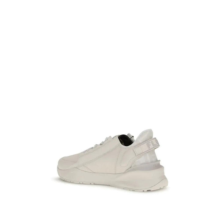 Fendi Sample Sale | Fendi White Calf Leather Bos Taurus Athletic Sneakers - | Designer outlet