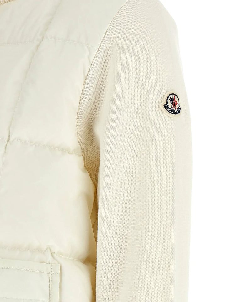 Moncler Sample Sale | Moncler White Virgin Wool Full-Length Jacket - | Designer outlet