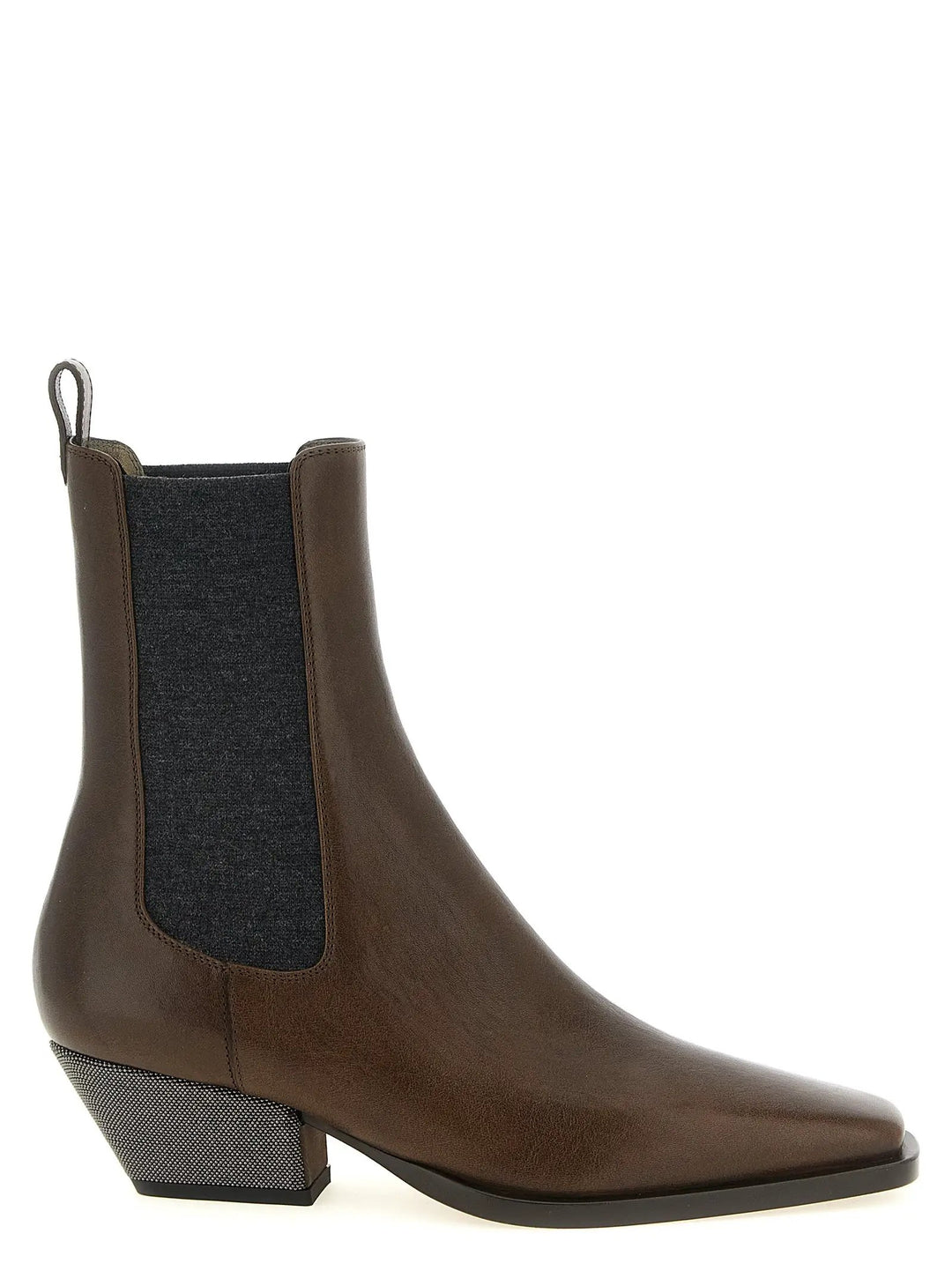 Brunello Cucinelli Sample Sale | Brunello Cucinelli Brown Cowhide Chelsea Boots - | Designer outlet